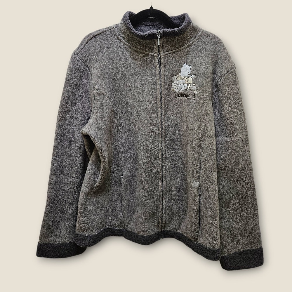 Disney Parks Disneyland Fleece Jacket Adult Large L Winnie the Pooh‎ Piglet